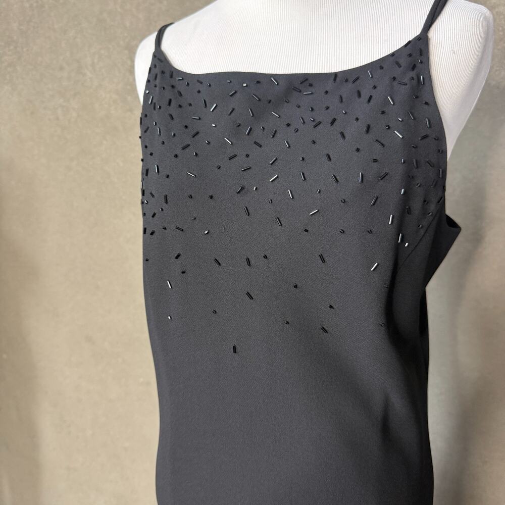 Jones Wear Black Beaded Slip Dress Sz 12 Y2K